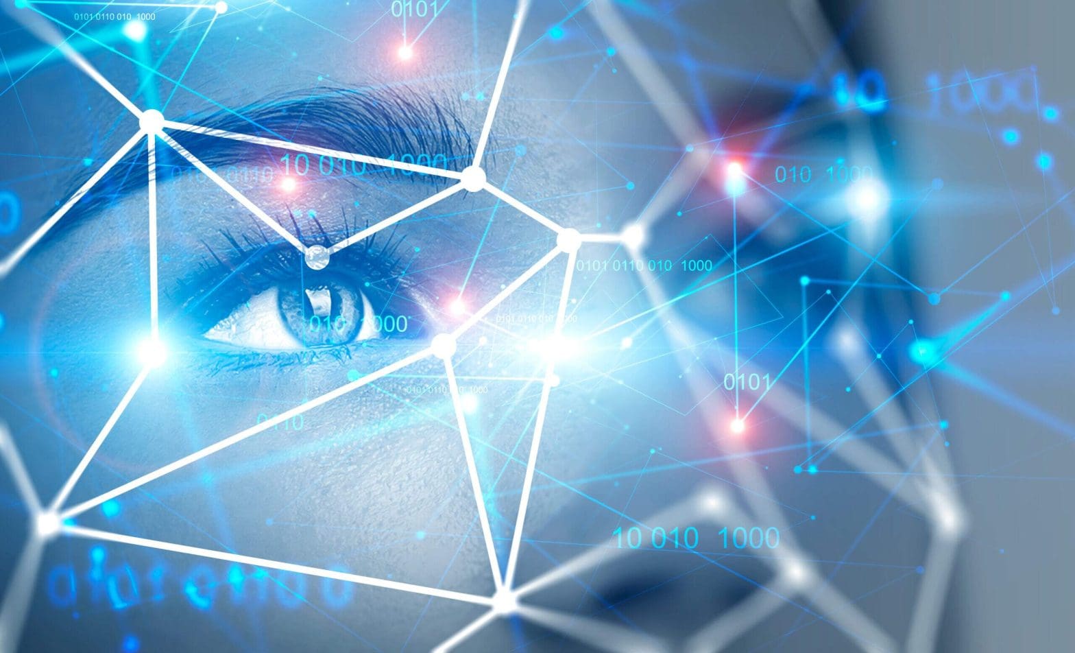 Ophthalmologist using high-tech diagnostic tools during an eye examination.